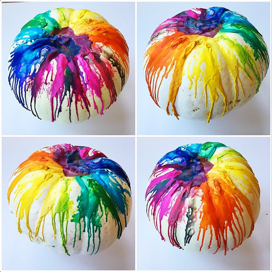 DIY Melted Crayon Pumpkin Decorating