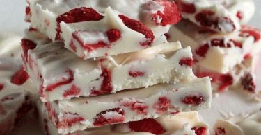 Strawberries and Cream White Chocolate Bark