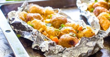 Meatball Tater Tots Foil Packs Recipe