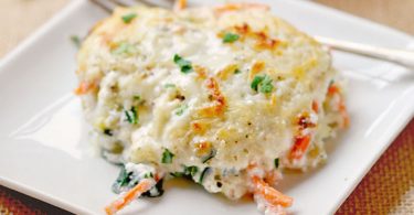 Easy Vegetable Lasagna with Alfredo Sauce