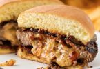 This cheese stuffed burger is commonly called a Juicy Lucy, and my version also has crispy bacon and smoky barbecue sauce!